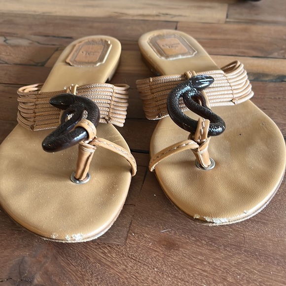 DIOR *rare!* flat leather sandals with snakes size 8.5 GUC - Picture 4 of 5